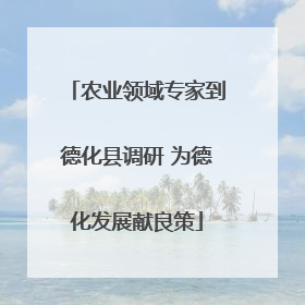 农业领域专家到德化县调研 为德化发展献良策