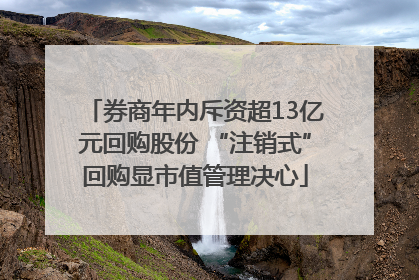 券商年内斥资超13亿元回购股份 “注销式”回购显市值管理决心