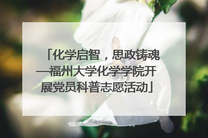 化学启智，思政铸魂—福州大学化学学院开展党员科普志愿活动