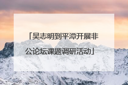 吴志明到平潭开展非公论坛课题调研活动