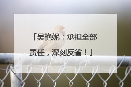 吴艳妮：承担全部责任，深刻反省！