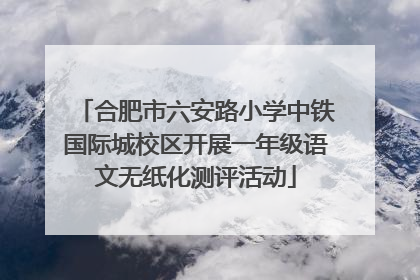 合肥市六安路小学中铁国际城校区开展一年级语文无纸化测评活动