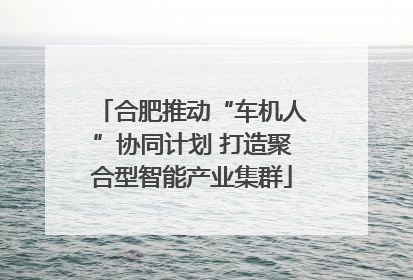 合肥推动“车机人”协同计划 打造聚合型智能产业集群