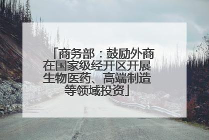 商务部：鼓励外商在国家级经开区开展生物医药、高端制造等领域投资