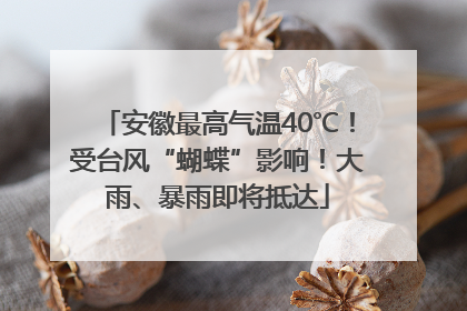 安徽最高气温40℃！受台风“蝴蝶”影响！大雨、暴雨即将抵达