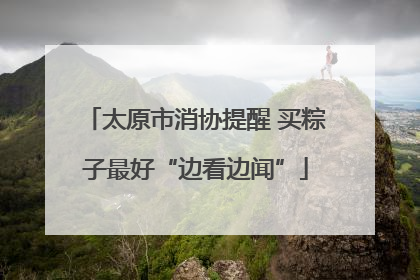 太原市消协提醒 买粽子最好“边看边闻”