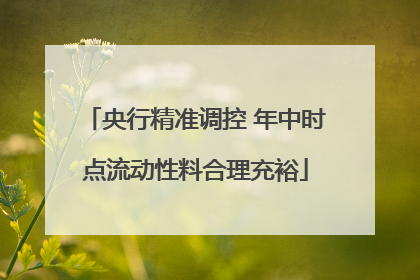 央行精准调控 年中时点流动性料合理充裕