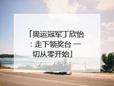 奥运冠军丁欣怡：走下领奖台 一切从零开始