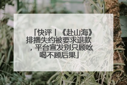 快评丨《赴山海》排播失约被要求退款，平台宣发别只顾吆喝不顾后果