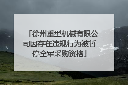 徐州重型机械有限公司因存在违规行为被暂停全军采购资格