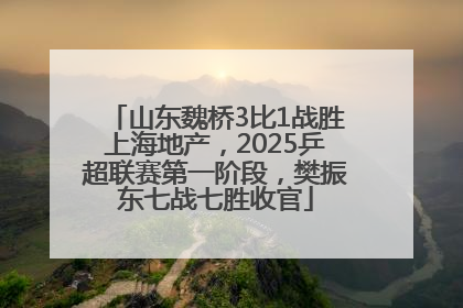 山东魏桥3比1战胜上海地产，2025乒超联赛第一阶段，樊振东七战七胜收官