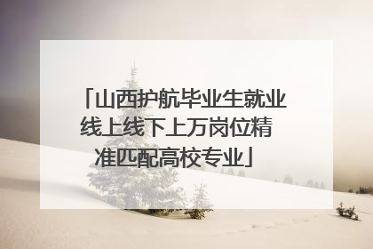 山西护航毕业生就业 线上线下上万岗位精准匹配高校专业