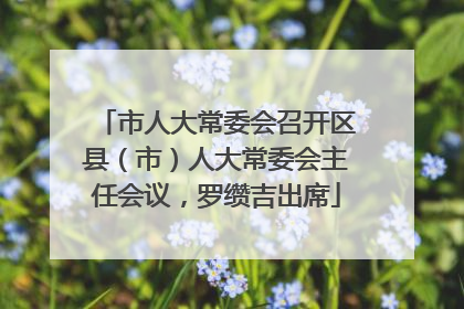 市人大常委会召开区县（市）人大常委会主任会议，罗缵吉出席