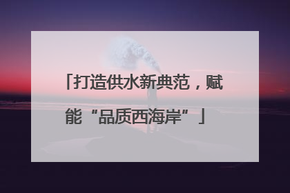 打造供水新典范，赋能“品质西海岸”
