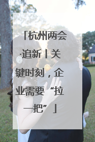 杭州两会·追新丨关键时刻，企业需要“拉一把”