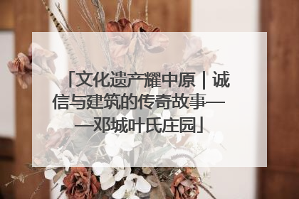 文化遗产耀中原｜诚信与建筑的传奇故事——邓城叶氏庄园