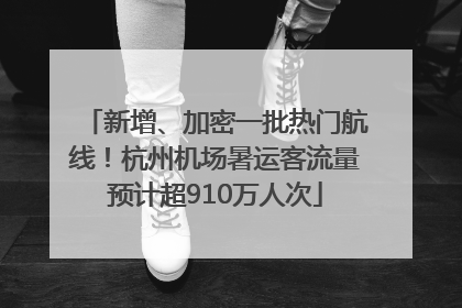 新增、加密一批热门航线！杭州机场暑运客流量预计超910万人次