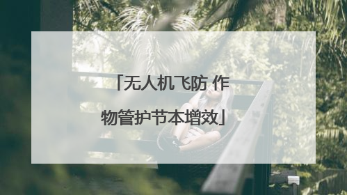 无人机飞防 作物管护节本增效