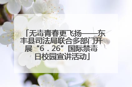 无毒青春更飞扬——东丰县司法局联合多部门开展“6．26”国际禁毒日校园宣讲活动