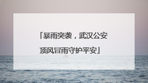 暴雨突袭，武汉公安顶风冒雨守护平安