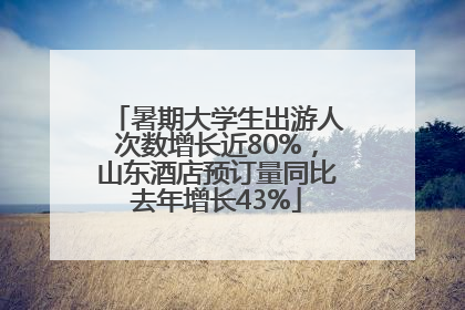 暑期大学生出游人次数增长近80%，山东酒店预订量同比去年增长43%