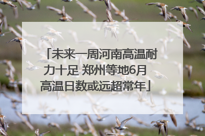 未来一周河南高温耐力十足 郑州等地6月高温日数或远超常年