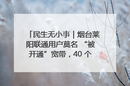 民生无小事｜烟台莱阳联通用户莫名 “被开通”宽带，40 个月扣费无人知