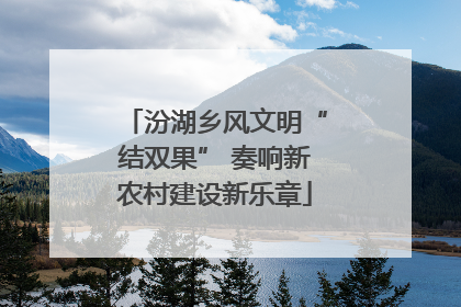 汾湖乡风文明“结双果” 奏响新农村建设新乐章
