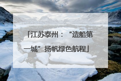 江苏泰州：“造船第一城”扬帆绿色航程