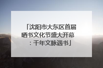沈阳市大东区首届晒书文化节盛大开幕：千年文脉遇书