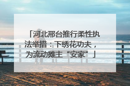 河北邢台推行柔性执法举措：下绣花功夫，为流动摊主“安家”