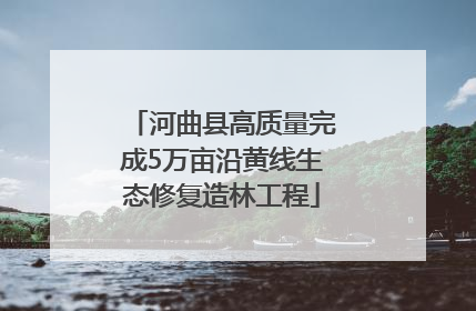 河曲县高质量完成5万亩沿黄线生态修复造林工程