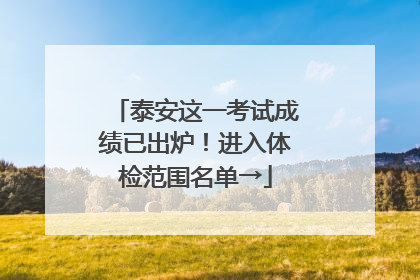 泰安这一考试成绩已出炉！进入体检范围名单→