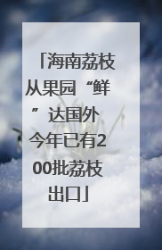 海南荔枝从果园“鲜”达国外 今年已有200批荔枝出口