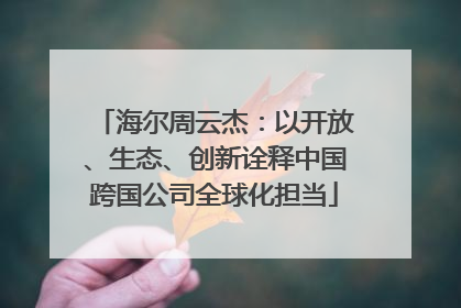 海尔周云杰：以开放、生态、创新诠释中国跨国公司全球化担当