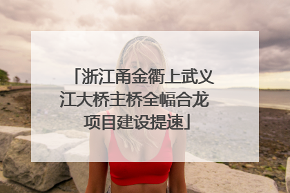 浙江甬金衢上武义江大桥主桥全幅合龙 项目建设提速
