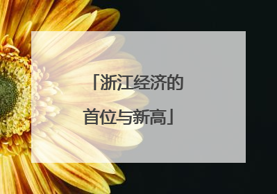 浙江经济的首位与新高
