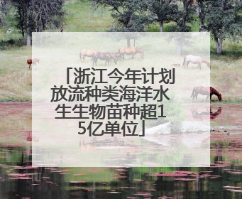 浙江今年计划放流种类海洋水生生物苗种超15亿单位