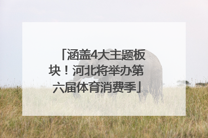 涵盖4大主题板块！河北将举办第六届体育消费季