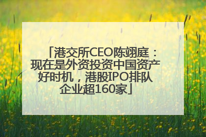 港交所CEO陈翊庭：现在是外资投资中国资产好时机，港股IPO排队企业超160家