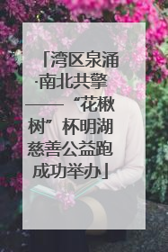 湾区泉涌·南北共擎——“花楸树”杯明湖慈善公益跑成功举办