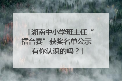 湖南中小学班主任“擂台赛”获奖名单公示 有你认识的吗？