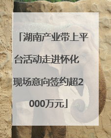 湖南产业带上平台活动走进怀化 现场意向签约超2000万元