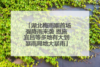 湖北梅雨期首场强降雨来袭 恩施宜昌等多地有大到暴雨局地大暴雨