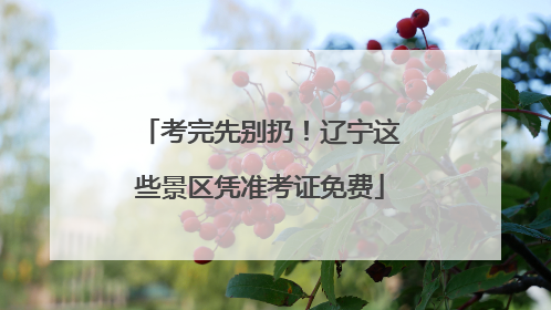 考完先别扔！辽宁这些景区凭准考证免费