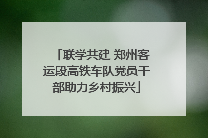 联学共建 郑州客运段高铁车队党员干部助力乡村振兴