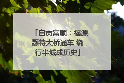 自贡富顺：福源灏特大桥通车 绕行半城成历史
