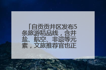 自贡贡井区发布5条旅游精品线，含井盐、航空、非遗等元素，文旅推荐官也正在报名选拔中