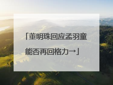 董明珠回应孟羽童能否再回格力→