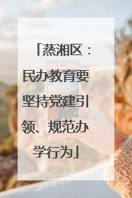 蒸湘区：民办教育要坚持党建引领、规范办学行为